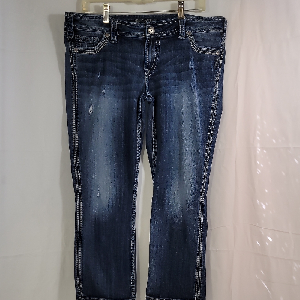 Silver Jeans Blue Cropped Ankle Denim